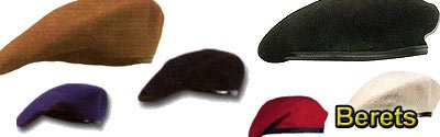 Berets Military Style, Wool Unlined