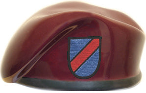 107th Military Intelligence Battalion Long Range Surveilance Detachment Ceramic Beret With Flash