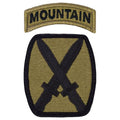 10th Mountain Division OCP Scorpion Shoulder Patch and Mountain Tab With Velcro