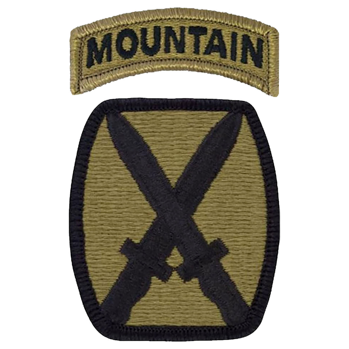 10th Mountain Division OCP Scorpion Shoulder Patch and Mountain Tab With Velcro
