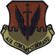 USAF Air Combat Command Spice Brown OCP Scorpion Shoulder Patch With Velcro