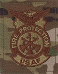 Air Force Fire Protection ASSISTANT CHIEF OCP Scorpion Badge With Velcro