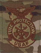 Air Force Fire Protection ASSISTANT CHIEF OCP Scorpion Badge With Velcro