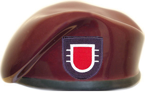 187th Infantry Regiment, 3rd Battalion Ceramic Beret With Flash