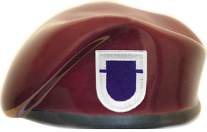 325th Infantry 1st Battalion Ceramic Beret With Flash