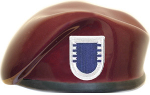 325th Infantry 4th Battalion Ceramic Beret With Flash