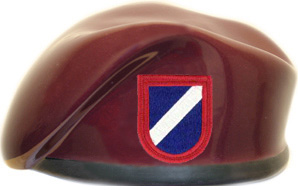82nd Support Battalion Ceramic Beret With Flash