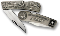 Army Lockback Knife - Large Nickel Antique