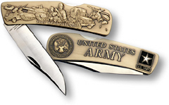 Army Lockback Knife - Small Bronze Antique