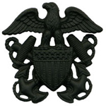 Navy Officer & Senior Enlisted Cap Devices Black Metal
