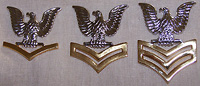 Navy Enlisted Cap Device Good Conduct Silver Eagle with Gold Chevrons