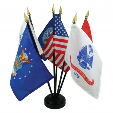 4" x 10" Military Flags, Desk Size All Branches