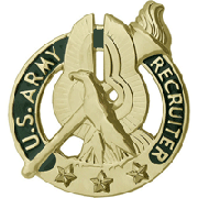Army Recruiter Gold Dress Brite Metal Badge