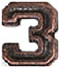 Bronze Numeral 3 For Ribbons