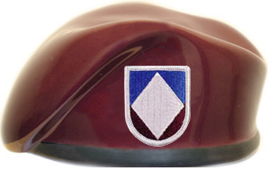 240th Airborne Detachment HQ Ceramic Beret with Flash 
