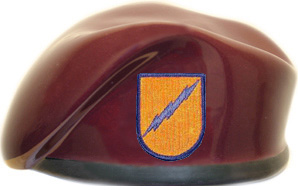 327th Signal Battalion Airborne Ceramic Beret with Flash 