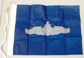 USN Silver Surface Warfare Nylon Snap And Ring Award Pennant